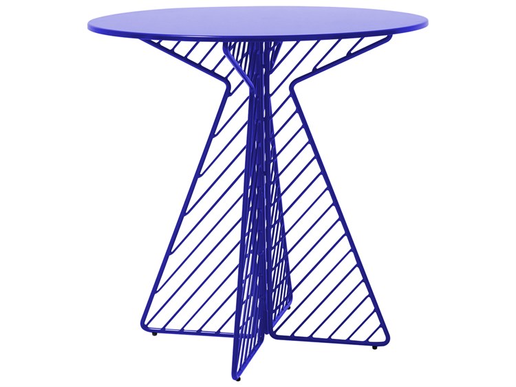 Bend Goods Outdoor Cafe Galvanized Iron Electric Blue 30'' Round Bistro Table