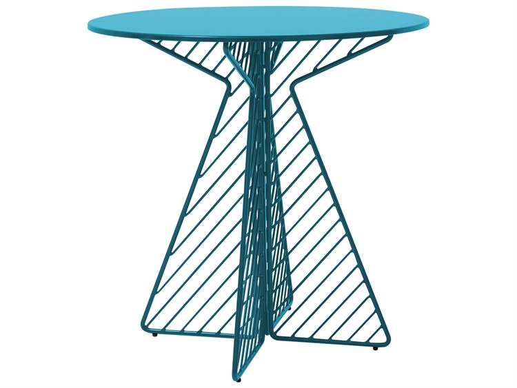 Bend Goods Outdoor Cafe Galvanized Iron Peacock 30'' Round Bistro Table