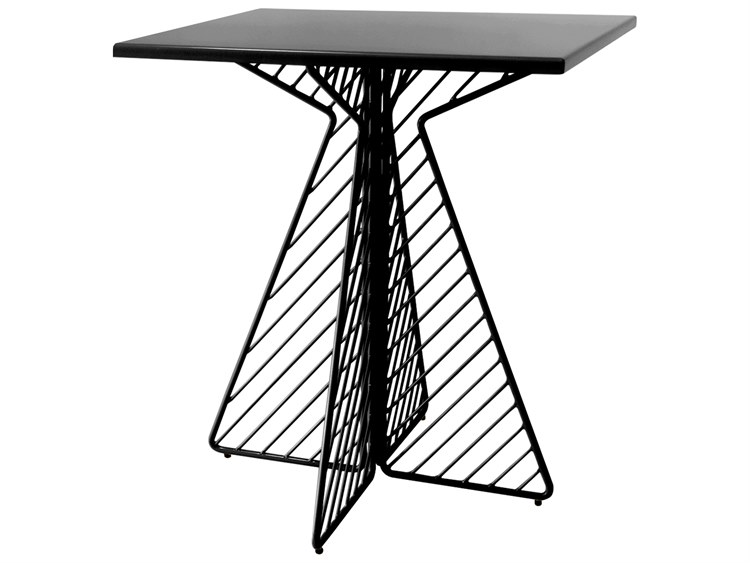 Bend Goods Outdoor Cafe Galvanized Iron Black 30'' Square Dining Table