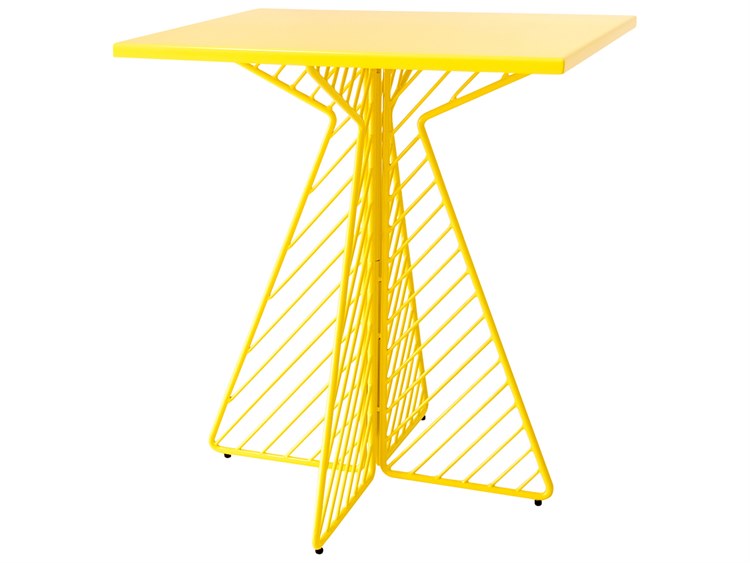 Bend Goods Outdoor Cafe Galvanized Iron Yellow 30'' Square Dining Table