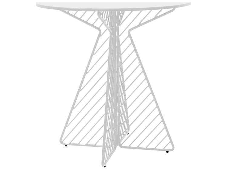 Bend Goods Outdoor Cafe Galvanized Iron White 30'' Round Dining Table