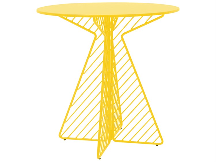 Bend Goods Outdoor Cafe Galvanized Iron Yellow 30'' Round Dining Table