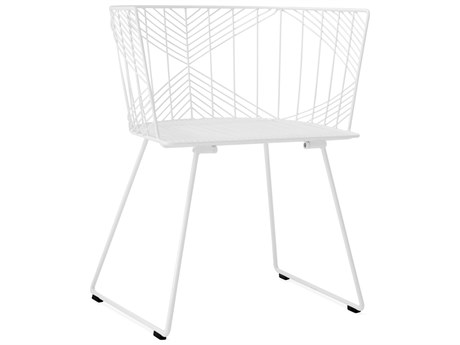 Bend Goods Outdoor Captain Galvanized Iron White Barrel Dining Chair