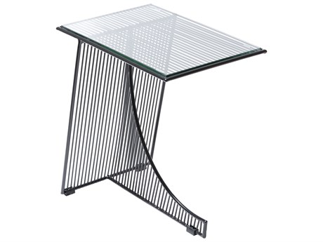Bend Goods Outdoor Eclipse Galvanized Iron Black 18.75''W x 12.75''D Rectangular End Table