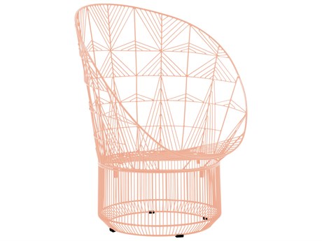 Bend Goods Outdoor Peacock Galvanized Iron Peachy Pink Lounge Chair