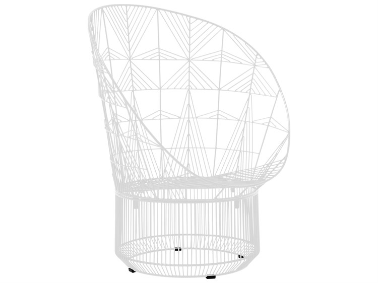 Bend Goods Outdoor Peacock Galvanized Iron White Lounge Chair