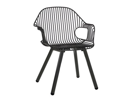 Bend Goods Outdoor Rita Steel with Galvanized Iron Black Dining Arm Chair