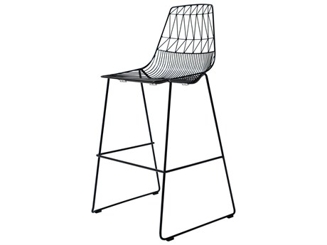 Bend Goods Outdoor Lucy Galvanized Iron Black Stackable Bar Stool