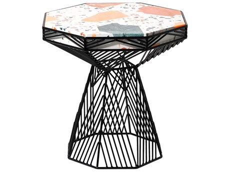 Bend Goods Outdoor Switched Galvanized Iron Black 17'' Stool / Table