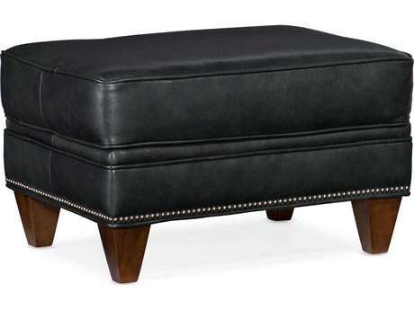 Bradington Young Reddish Leather Ottoman