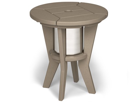 Breezesta Chill Recycled Plastic 20''Wide Round Beverage End Table