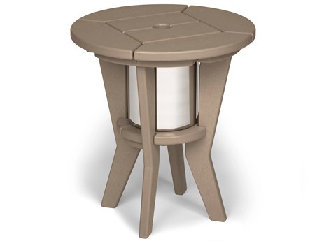 Breezesta Quick Ship Chill Recycled Plastic 20''Wide Round Beverage End Table