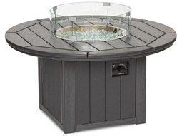 Breezesta Elementz Recycled Plastic 48'' Round Chat Height Fire Pit Table