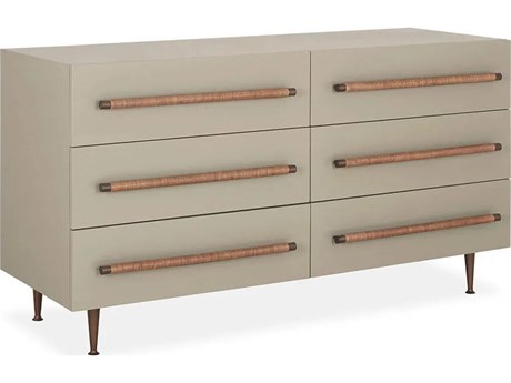 Brownstone Audrey 6-Drawers Beige Rattan Double Dresser