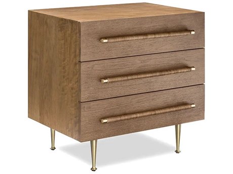 Brownstone Audrey 3-Drawers Brown Rattan Nightstand