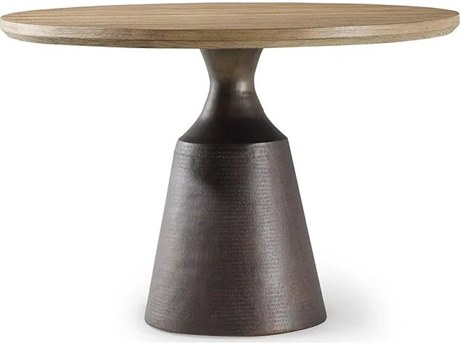 Brownstone Diego Round Wood Chair Bronze Dining Table