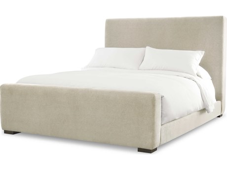 Brownstone Gentry Beach White Teak Wood Upholstered Queen Panel Bed