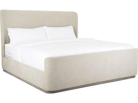 Brownstone Marcus Nutmeg Beige Solid Wood Upholstered California King Panel Bed