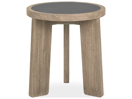 Brownstone Royce Round Faux Cement Fawn End Table