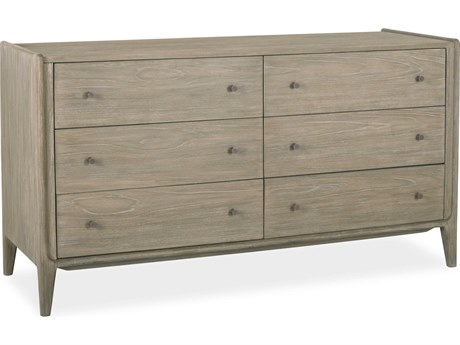 Brownstone Tatum 6-Drawers Brown Teak Wood Double Dresser
