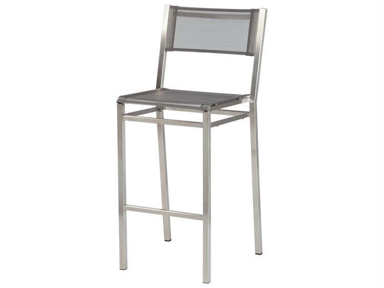 Barlow Tyrie Equinox Bar Stool - Platinum Textilene Sling