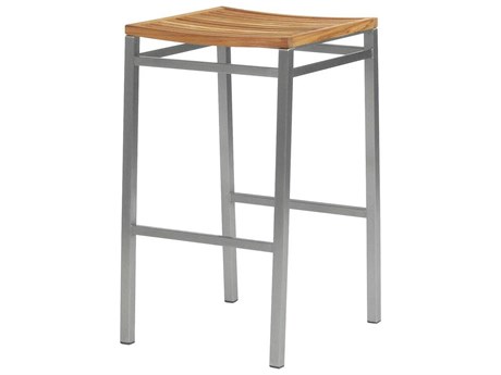 Barlow Tyrie Equinox Bar Stool - Natural Teak - Stainless Steel Frame