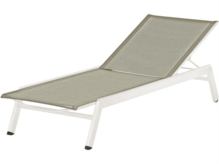Barlow Tyrie Equinox Lounger - Arctic White Powder Coated Stainless Steel Frame - Seagull Sunbrella Sling