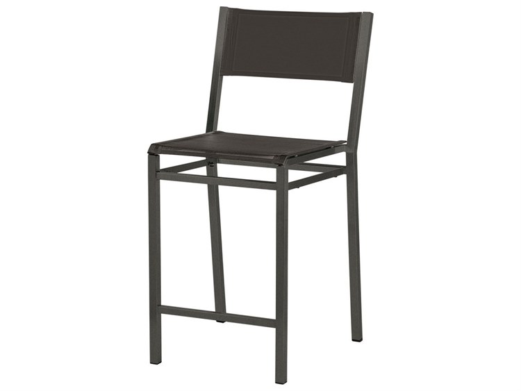 Barlow Tyrie Equinox Counter Stool - Graphite Powder-Coated Stainless Steel - Seagull Sunbrella Sling