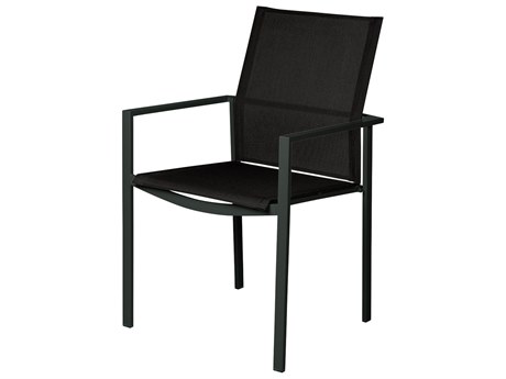 Barlow Tyrie Mercury Dining Arm Chair - Graphite Powder Coated Stainless Steel - Carbon Sunbrella Sling