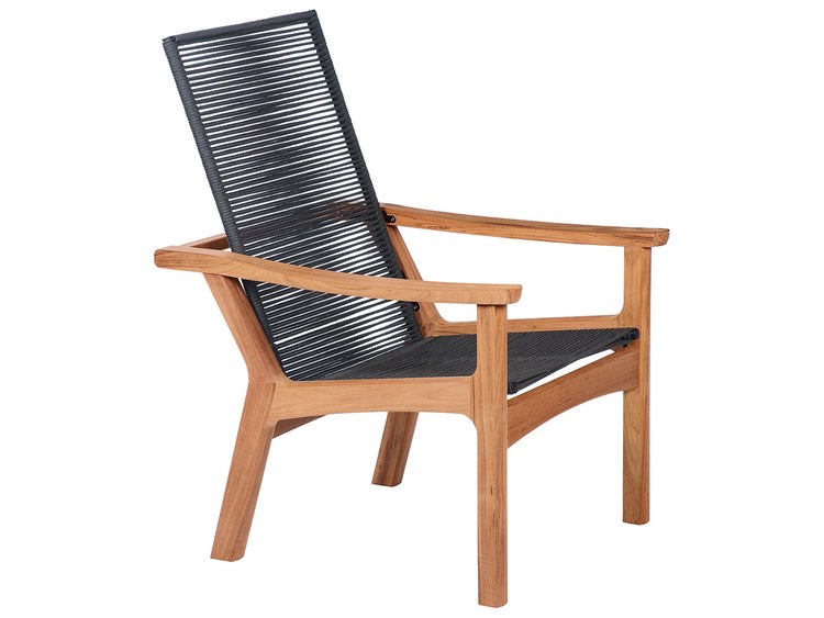 Barlow Tyrie Monterey Deep Seating Armchair - Natural Teak Frame - Brown Braided Cord