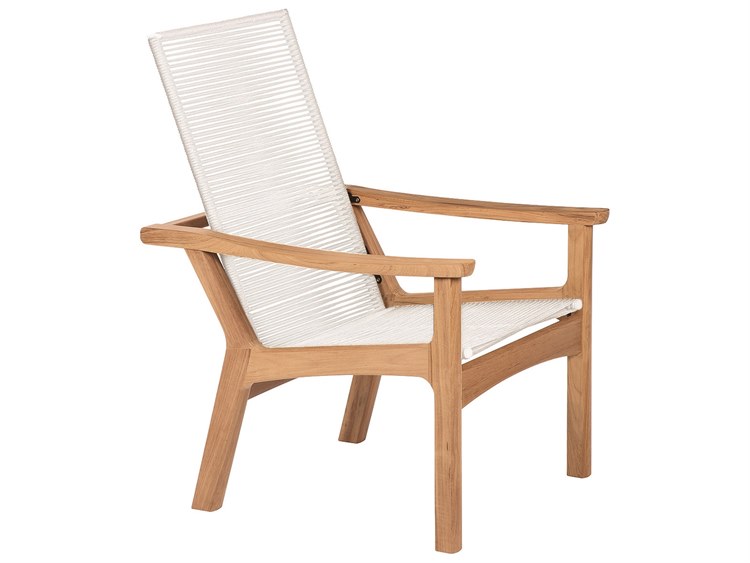 Barlow Tyrie Monterey Deep Seating Armchair - Natural Teak Frame - Chalk Braided Cord