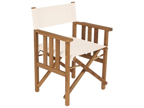 Barlow Tyrie Safari Armchair - White Sand Sunbrella Sling - Natural Teak Frame