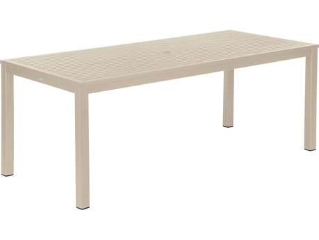 Barlow Tyrie Aura Dining Table Champagne Powder-Coated Aluminum 79"W x 35"D x 29"H