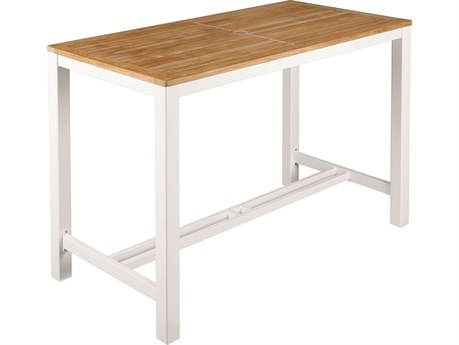 Barlow Tyrie Aura Counter Table Arctic White Powder-Coated Aluminum 55"W x 28"D x 36"H