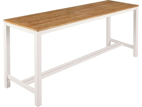 Barlow Tyrie Aura Counter Table Arctic White Powder-Coated Aluminum 79"W x 28"D x 36"H