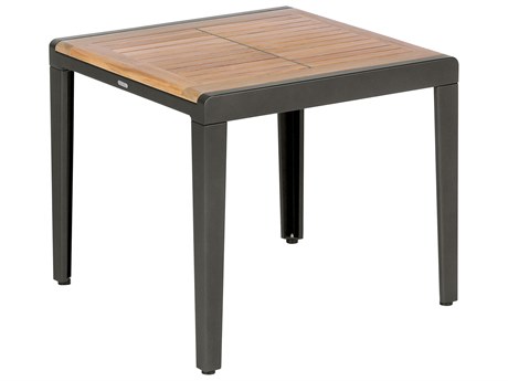 Barlow Tyrie Aura High Side Table - Graphite Powder-Coated Aluminum - Natural Teak