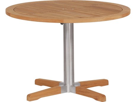 Barlow Tyrie Equinox Bistro Table Stainless Steel Natural Teak 40"W x 40"S x 28"H