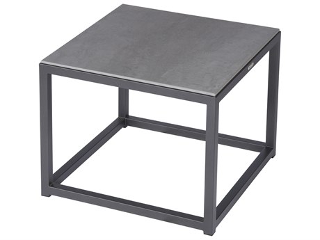 Barlow Tyrie Equinox Side Table - Graphite Powder Coated Stainless Steel Frame - Dusk Ceramic Top