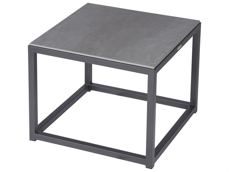 Barlow Tyrie Equinox Side Table - Graphite Powder Coated Stainless Steel Frame - Dusk Ceramic Top