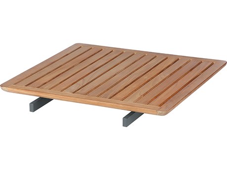 Barlow Tyrie Layout Bridging Table Forge Grey Powder-Coated Stainless Steel Natural Teak