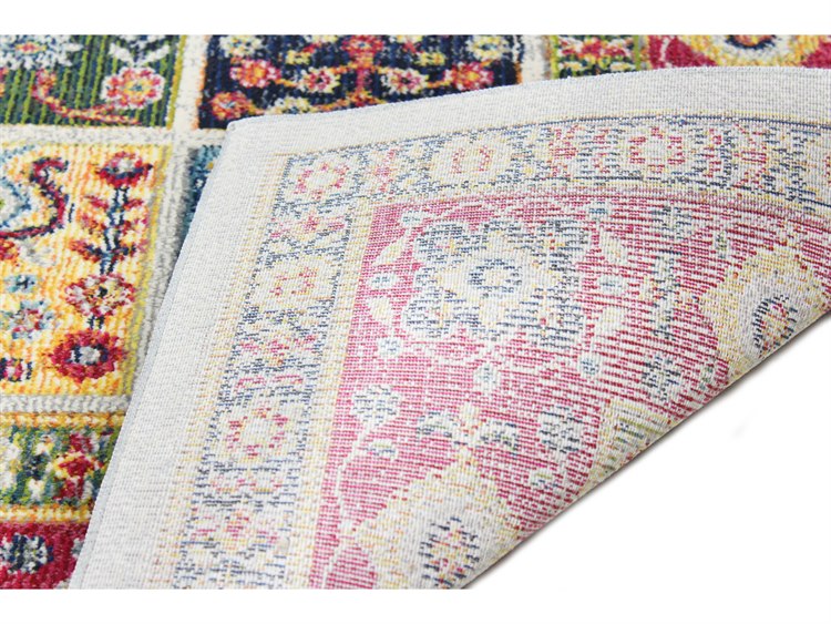 Bashian Rugs Charleston Red, Blue, Yellow, Green Rectangular Area Rug ...