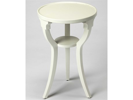 Butler Dalton Round Wood Cottage White End Table