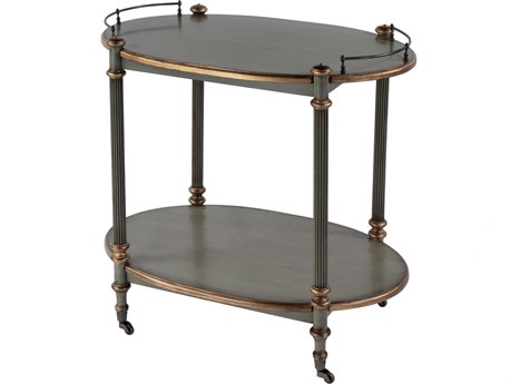 Butler Kathleen Wood Royal Pastel Green Bar Cart