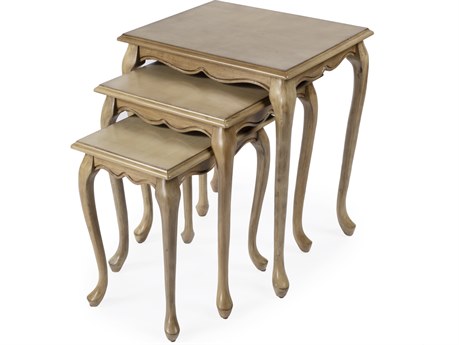 Butler Thatcher Rectangular Wood Antique Beige End Table