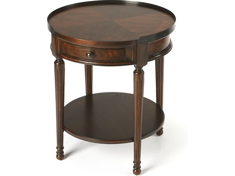 Butler Sampson Round Wood Cherry End Table