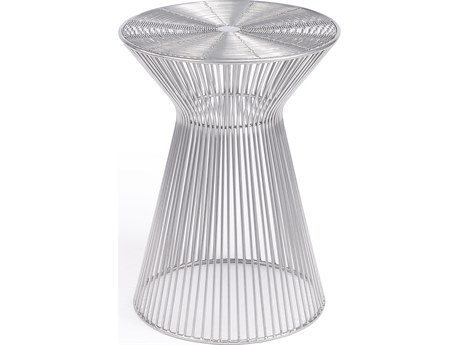 Butler Greeley Round Metal Nickel Plated End Table