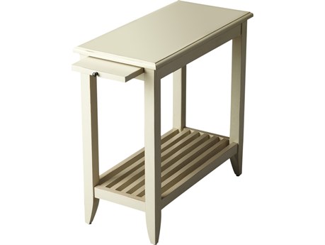 Butler Irvine Rectangular Wood Cottage White End Table