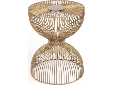 Butler Nicholas Round Metal Polished Gold End Table