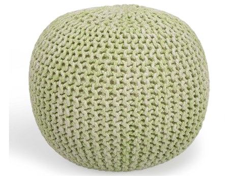 Butler Pincushion Green Upholstered Pouf