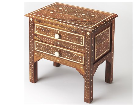 Butler Chevrier Wood & Bone Inlay Brown Accent Chest
